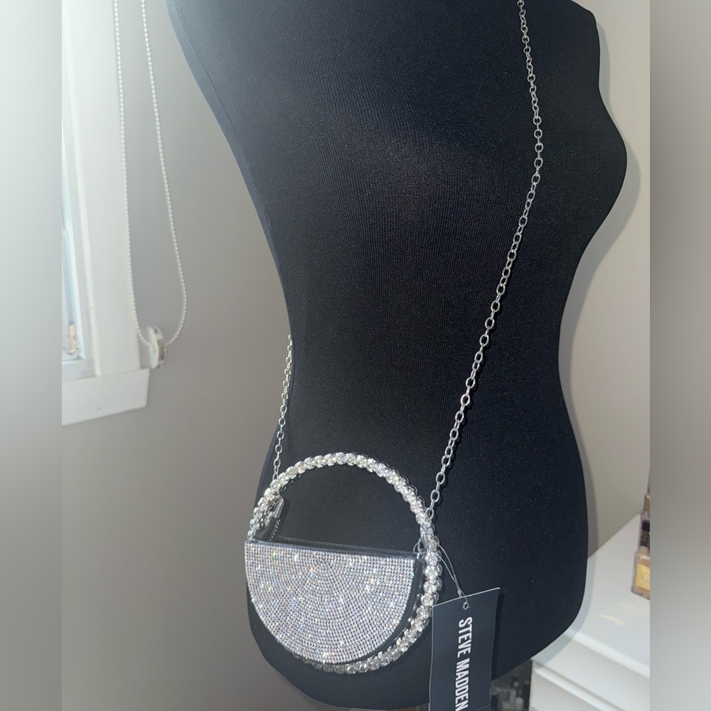 STEVE MADDEN Mini Crystal Rhinestone Crossbody Bag